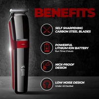 Beardo Ape-X 3-in-1 Multipurpose Trimmer for Men | Grooming Kit :- Trimmer, Shaver, Ear & Nose Trimmer | Stainless Steel self-sharpening blades | USB charge