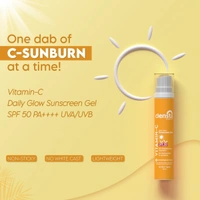 Clensta Daily Glow Sunscreen Gel SPF 50 PA++++ with Vitamin C, Niacinamide and Squalane, UVA/UVB Filters - No White Cast, Non-Greasy, Non-Sticky, Lightweight & Anti-Tan Formula With Fragrance Free | For Men & Women, 50 gm