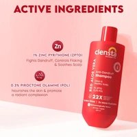 Clensta Red Aloe Vera Anti-Dandruff Shampoo With Zpto & Red Aloe Vera For Reduces Dandruff, Itching And Irritation Daily Use |All Hair Types | Men & Women | Sulfate & Paraben Free 250ml