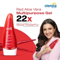 Clensta Red Aloe Vera Gel 22x MORE POWERFUL Than Normal Aloe Vera For Skin and Hair With 1% Niacinamide & Vitamin E | Hydrating, Moisturizing & Glowing Skin | For Women & Men All Skin Type - 130ml