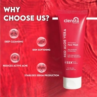 Clensta Red Aloe Vera Oil Control Face Wash | Refreshing Gentle Skin Cleanser With 0.5% Salicylic Acid for Oily Skin | For Daily Use | Skin Purifying Gentle Cleanser For Women & Men | Sulfate & Paraben Free 100ml