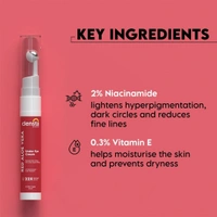Clensta Red Aloe Vera Under Eye Cream With Niacinamide & Vitamin E | Reduces Dark Circles, Fine Lines & Eye Puffiness | For Men & Women - 15ml