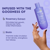 Clensta Rosemary Hair Fall Control Shampoo with Biotin for Reducing Hair Loss, Breakage & Daily use |All Hair Types | Men & Women | Sulfate & Paraben Free 250ml