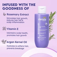 Clensta Rosemary Hair Growth Oil With Argan Oil & Vitamin E For Reducing Hair Fall, Strengthens Hair & Breakage | All Hair Types | For Men & Women | Fragrance Free -150ml