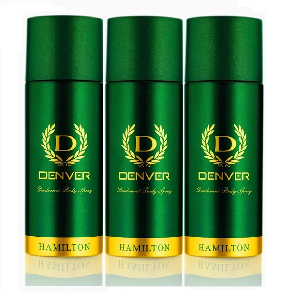 DENVER Hamilton Deodorant - 165ML Each (Pack of 3)