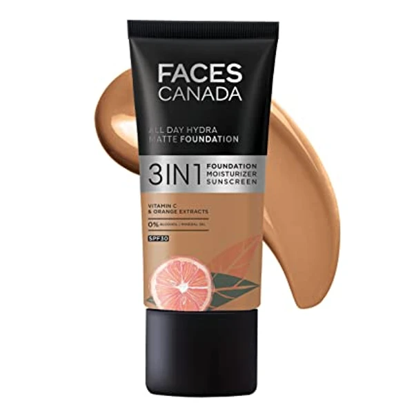 Faces Canada 3 In 1 All Day Hydra Matte Foundation - Rich Ivory 013