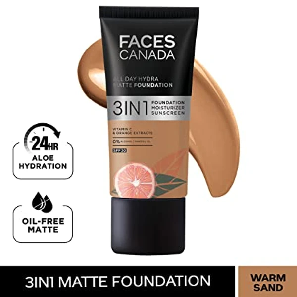 Faces Canada 3 In 1 All Day Hydra Matte Foundation - Rich Ivory 013