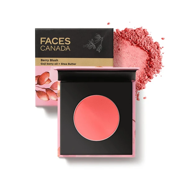 Faces Canada Berry Blush - Hop To The Beach 01, 4G | Lightweight Long Lasting Ultra-Matte Hd Finish | Silky Smooth Texture | Melts Effortlessly & Buildable | Absorbs Oil | Shea Butter | Vitamin A & C