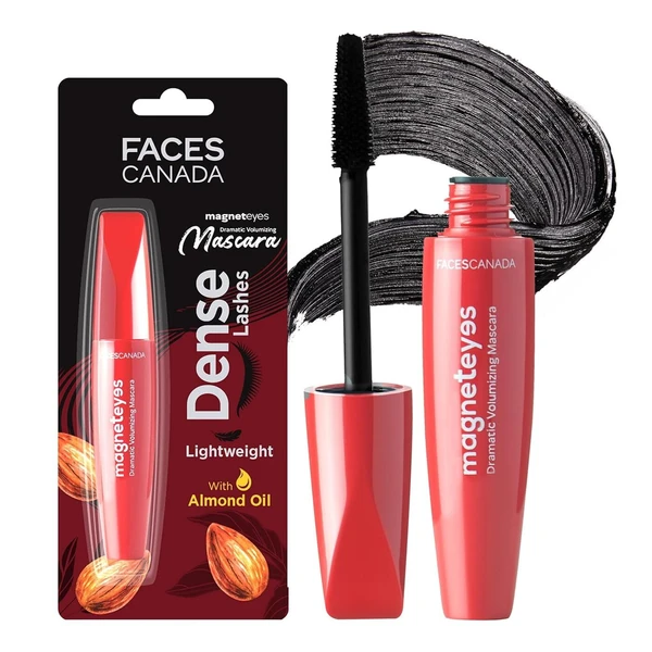 FACES CANADA Magneteyes Dramatic Volumizing Mascara - Black, 9.5ml | Lightweight, Denser & Longer Lashes | Intense Black Finish