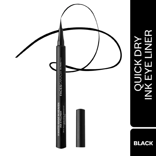 Faces Canada Ultime Pro A Matte Made in Heaven Ink Eyeliner - Black, 1.2 ml | Felt Tip Pen Liner For Ultra Fine Application | 24 Hr Long Stay Formula | Waterproof, Smudgeproof & Transferproof