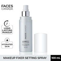 FACES CANADA Ultime Pro Makeup Fixer, 100 ml | Long Lasting Makeup Setting Spray | Keeps Makeup Intact | Hydrates, Soothes & Refreshes Skin | Hyaluronic Acid & Vitamin E Enriched | No Alcohol