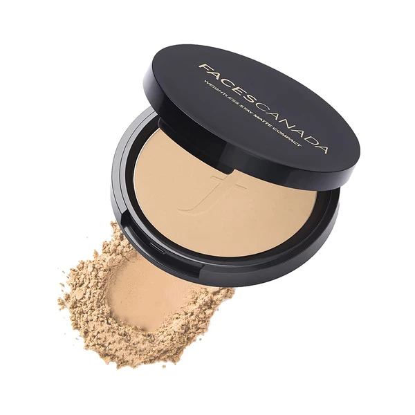 Faces Canada - Weightless Stay Matte Finish Compact Powder | 9 g | Non Oily Matte Look | Evens Out Complexion | Hides Imperfections | Blends Effortlessly | Pressed Powder For All Skin Types