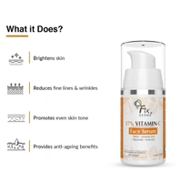 Fixderma 17% Vitamin C Face Serum for Glowing Skin | Retinol Face Serum | Skin Brightening Vit C Serum for Women and Men | Anti Aging Night Face Serum | Niacinamide Serum