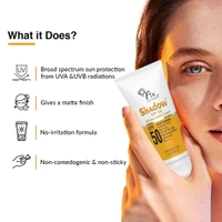 Fixderma Shadow Sunscreen SPF 50 Silicone Matte Cream PA+++ | Sunscreen for Oily Skin - Acne Prone, Matte Finished | Sun Screen Protector SPF 50 | Sunscreen for Body & Face | Broad Spectrum Sunscreen for UVA & UVB Protection | Sunscreen for Women & Men - 50ml