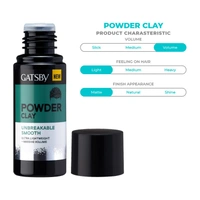 Gatsby Powder Clay - Unbreakable Smooth | Ultra Light Weight & Massive Volume | Matte Finish Powder Hair Wax For Men | Super Strong Hold | Volumizing Powder Wax | For Quick & Easy Hair Styling | 20gm