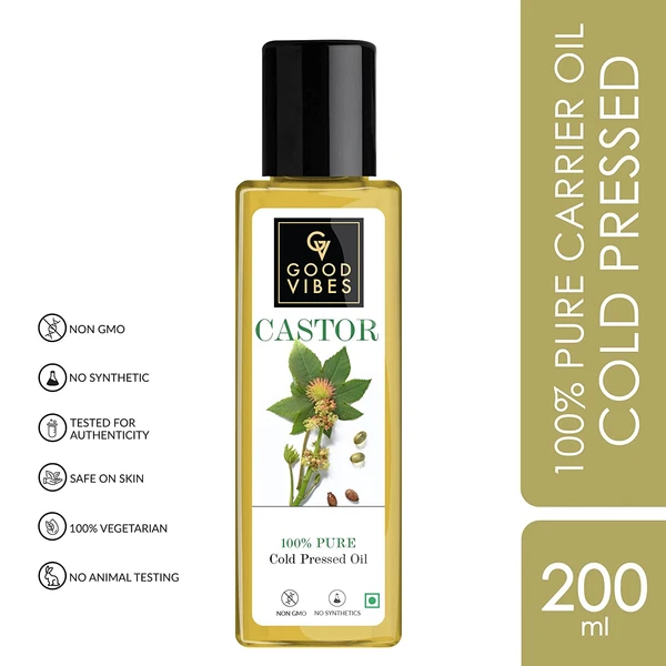 Good Vibes Castor 100% Pure Cold Pressed Oil 200Ml