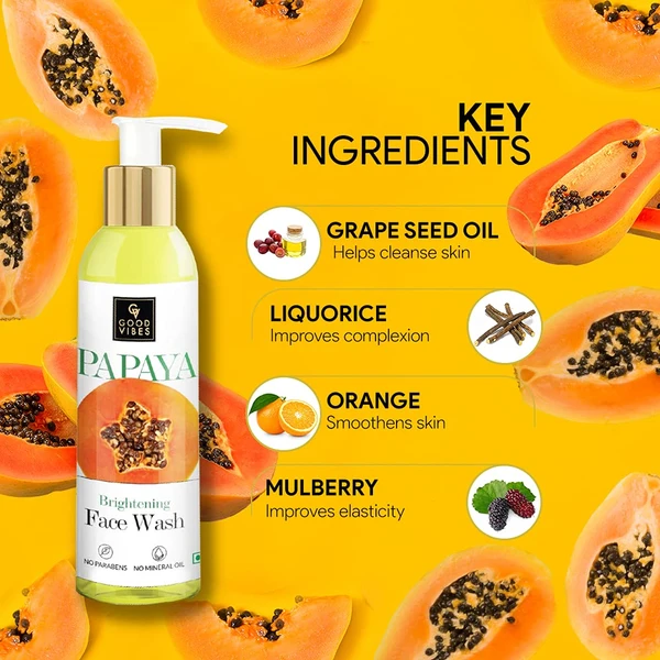 Good Vibes Papaya Brightening Face Wash 120Ml