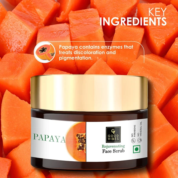 Good Vibes Papaya Rejuvenating Face Scrub 50Gm