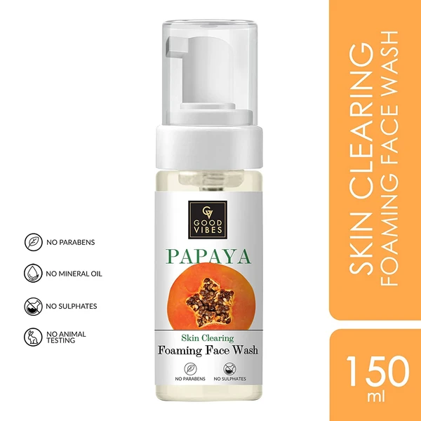 Good Vibes Papaya Skin Clearing Foaming Face Wash 150Ml