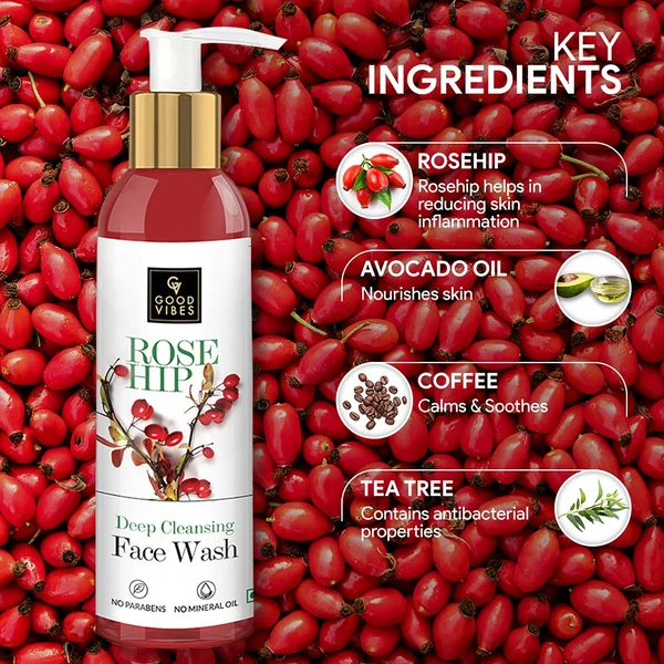 Good Vibes Rosehip Deep Cleansing Face Wash 120Ml