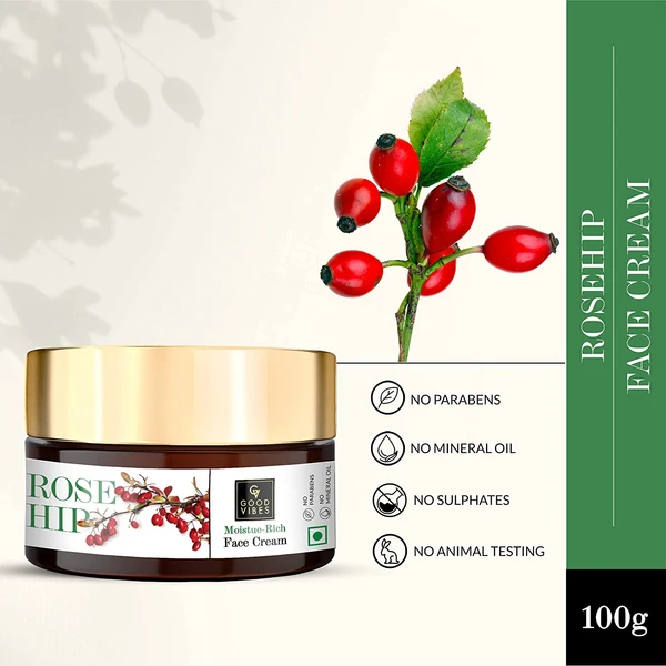 Good Vibes Rosehip Moisture Rich Face Cream 100G