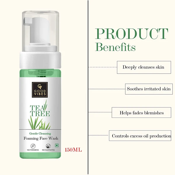 Good Vibes Tea Tree Foaming Face Wash 150Ml