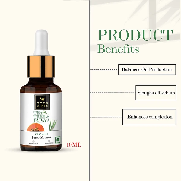 Good Vibes Tea Tree & Papaya Oil Control Face Serum 10Ml