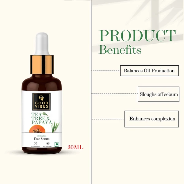 Good Vibes Tea Tree & Papaya Oil Control Serum 30Ml