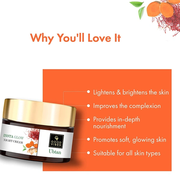 Good Vibes Ubtan Insta Glow Night Cream 50Gm