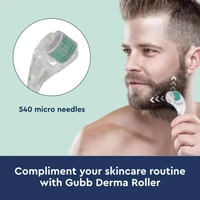 GUBB Derma Roller For Face Acne Scars, Skin Ageing & Hair Regrowth - Reduces Hair Fall | Stimulates Hair Follicles | Suitable for Beard Also | Safe & Effective - Transparent Green