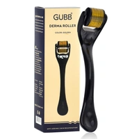 GUBB Derma Roller For Face Acne Scars, Skin Ageing & Hair Regrowth - Reduces Hair Fall | Stimulates Hair Follicles | Suitable for Beard Also | Safe & Effective _ Golden