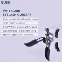 GUBB Eyelash Curler For Women - Suitable for all eye shapes | offers perfect curls | comfortable to hold | elegant design | An Eye Makeup Tool Comes with silicon base - Black
