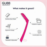 GUBB Foldable Face Razor For Women | For Easy & Safe Hair Removal | For Eyebrows, Upper Lip, Forehead, Peach Fuzz, Chin and Sideburn - Pack of 1(3Pcs)