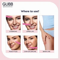 GUBB Foldable Face Razor For Women | For Easy & Safe Hair Removal | For Eyebrows, Upper Lip, Forehead, Peach Fuzz, Chin and Sideburn - Pack of 1(3Pcs)