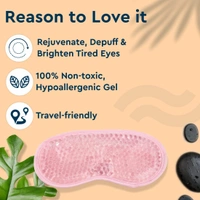 GUBB Soothing Eye Gel Mask | Ideal For Puffy Eyes And Dark Circles | Soothe and depuff Tired Eyes | Can Be Used As Sleeping Mask while Travelling | Pink