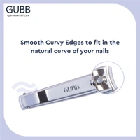 GUBB Toe Nail Clipper For Men & Women | Stainless Steel Nail Cutter - Smooth Curvy Edges to Fit in The Natural Curves of Your Nails - Rust Resistant, Sharp Blades, Durable & Sturdy