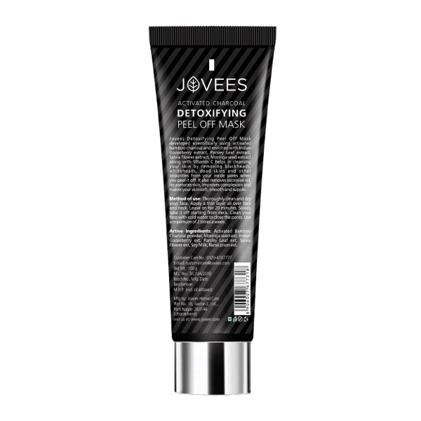 JOVEES HERBAL Jovees Activated Charcoal Detoxifying Peel Off Mask With Bamboo Charcoal & Moringa Seeds 100g