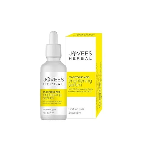 JOVEES HERBAL Jovees Herbal 5% Glycolic Acid Brightening Serum With 5% Niacinamide Yuzu Lemon & Hyaluronic Acid 30ml