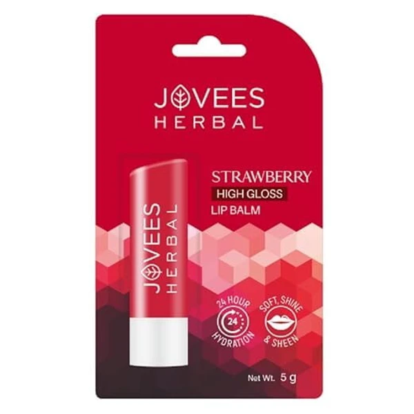 JOVEES HERBAL Jovees Herbal Strawberry High Gloss Lip Balm | 24 hour Moisture | Gives soft and smooth lips 5g