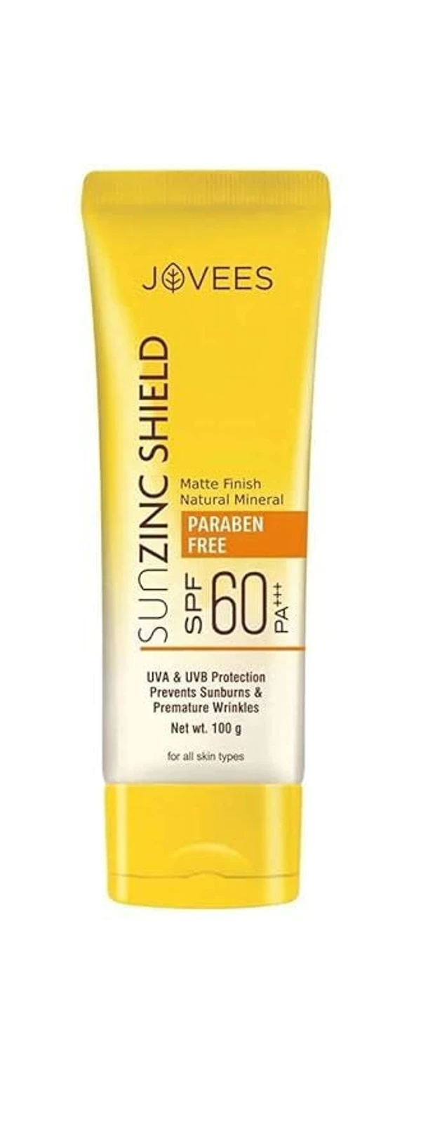 JOVEES HERBAL Jovees Herbal Sun Zinc Shield SPF 60 Broad Spectrum PA+++ UVA/UVB Protection 100g