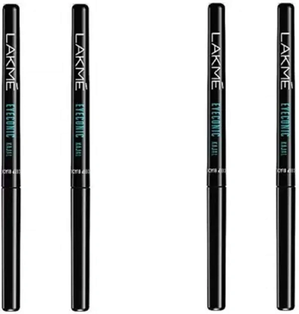 Lakme Eyeconic Kajal Twin Pack (Deep Black, Matte Finish, 1.4 g), Pack of 2