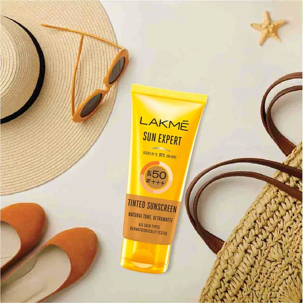 Lakme Sun Expert Spf 50 Pa+++Ultra Matte Tinted Sunscreen, Sun Protection With Even Tone Skin, 50Ml