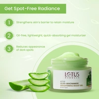 Lotus Herbals Active Aloe + Niacinamide Brightening Boost Gel | Moisturize Skin | Clear Dark Spots | Paraben-free | All Skin Type | 50gm
