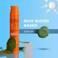 Lotus Herbals Safe Sun UltraRX Sunscreen Serum SPF 60+ PA++++, 50ml | Dermatologically Tested | Cica & Hyaluronic Acid, Prevent Tanning & No White Cast