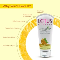 Lotus Herbals WhiteGlow Vitamin C Radiance Face Wash | For Dark Spots & Dull Skin | Anti- Pollution | 100g