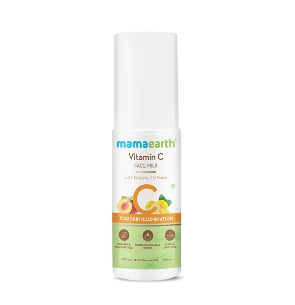 MAMAEARTH Mamaearth Vitamin C Face Milk With Vitamin C & Peach For Skin Illumination, 100 ml