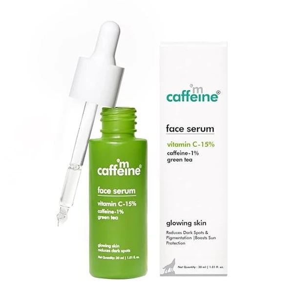 MCAFFEINE mCaffeine 15% Vitamin C Face Serum for Pigmentation & Dark Spot | Revives Dull Skin & Protects Against Sun Damage | Day & Night Serum for Face - 30ml