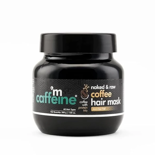 MCAFFEINE mCaffeine Anti Hair Fall Hair Mask for Dry & Frizzy Hair | For Curly Hair & Straight Hair | WIth Coffee, Proteins & Pro Vitamin B5 | SLS & Paraben Free - 200gm