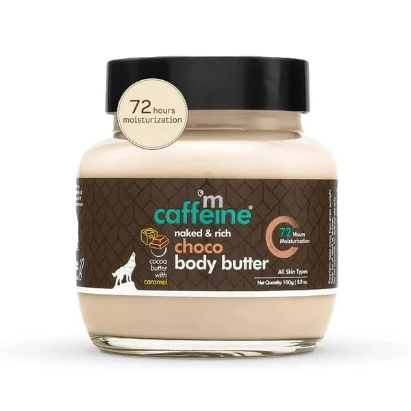 MCAFFEINE mCaffeine Choco & Shea Body Butter For Winters - 72Hrs Moisturization & Stretch Marks Reduction, 100 gm