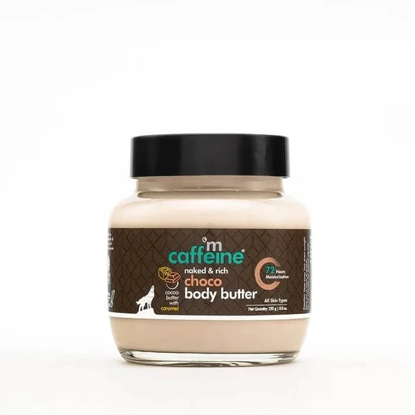 MCAFFEINE mCaffeine Choco & Shea Body Butter For Winters - 72Hrs Moisturization & Stretch Marks Reduction, 250 gm